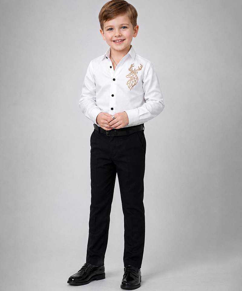 White embroidered cotton shirt