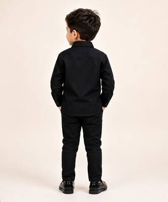 Black metallic embellished cotton shirt 2