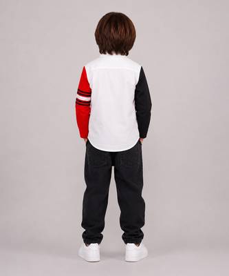 White red spiderman graphic cotton shirt 2