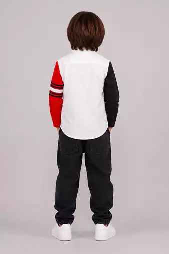 White red spiderman graphic cotton shirt