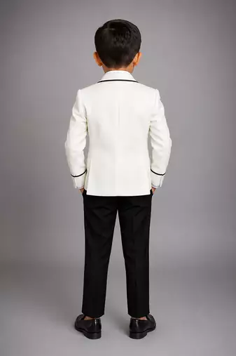 White japanese crepe tuxedo set
