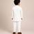 White embroidered silk blend kurta jacket set