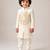 Off white embroidered silk blend sherwani set