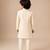 Off white embroidered silk blend sherwani set