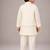 Off white embroidered silk blend kurta jacket set