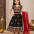 Black embroidered cotton traditional kids lehenga choli with blouse 