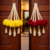 artificial red velvet rose flower pearl tassel home hanging decoration pack of 2