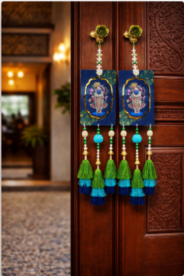 shree nath ji decorative door hanging with tassels for home festival decoration pack of 2 3
