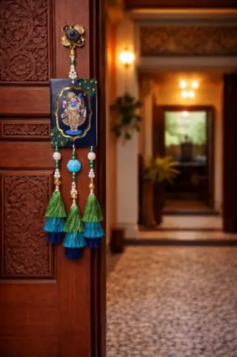 shree nath ji decorative door hanging with tassels for home festival decoration pack of 2