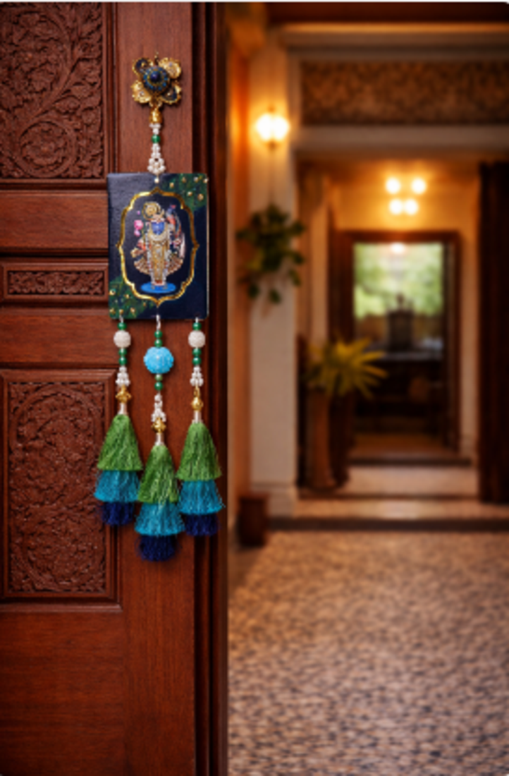 shree nath ji decorative door hanging with tassels for home festival decoration pack of 2