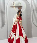 White gota patti lace and hand work cottan Lehenga Choli Set