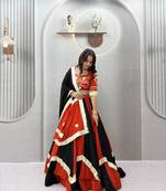 Black gota patti lace and hand work cottan Lehenga Choli Set