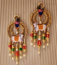 handmade cow wall hanging for home temple and festive decoration pack of 2