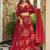 Red Digital Print Silk lehenga choli