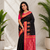 black color contrast weaving pallu and border kanchi weaving buttis on border silk blend saree