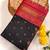 black color contrast weaving pallu and border kanchi weaving buttis on border silk blend saree