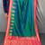 dark green color contrast weaving pallu and border kanchi weaving buttis on border silk blend saree