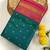 dark green color contrast weaving pallu and border kanchi weaving buttis on border silk blend saree