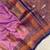 lavender color contrast weaving pallu and border kanchi weaving buttis on border silk blend saree