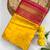 yellow color contrast weaving pallu and border kanchi weaving buttis on border silk blend saree