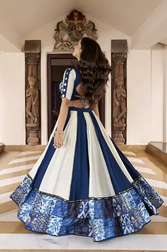 Women's Pure Rayon Printed  free size Lehenga Choli Set with Mirror & Gotta Patti Work