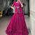 Women Pink Printed Georgette free size Navratri Special Lehenga Choli with Gamthi Mirror Work