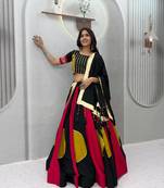 Black Hand LatkanGamthi And Gota patti Work Cotton Lehenga Choli Set