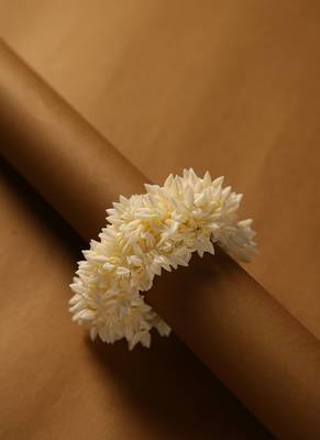 Full mogra bloom artificial floral hair gajra scrunchie ring 2