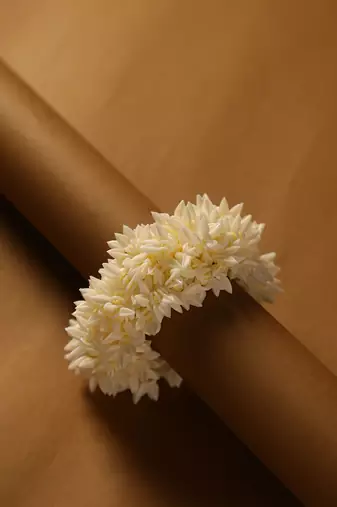 Full mogra bloom artificial floral hair gajra scrunchie ring