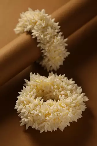 Full mogra bloom artificial floral hair gajra scrunchie ring