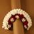 Velvet red rose & pearl kundan embellished bridal gajra wreath