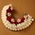 Velvet red rose & pearl kundan embellished bridal gajra wreath