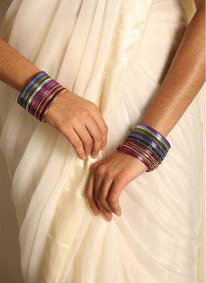Multicolor metal bangle set for traditional & festive wear 1