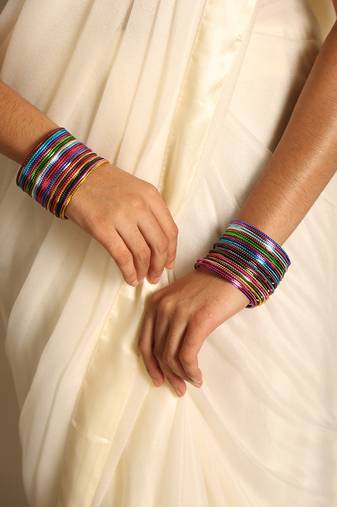 Multicolor metal bangle set for traditional & festive wear
