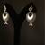 Oxidized silver crescent mirror work chandbali jhumka earrings