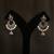 Oxidized silver chandbali jhumka earrings with faux pearl drops