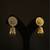 Antique gold floral mandala jhumka earrings with black beads