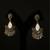 Oxidized silver teardrop mirror fan earrings with ghungroo drops