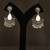 Oxidized silver teardrop mirror fan earrings with ghungroo drops