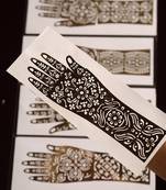 Reusable mehendi stencil sticker set for temporary henna tattoos