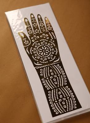 Reusable mehendi stencil sticker set for temporary henna tattoos 2