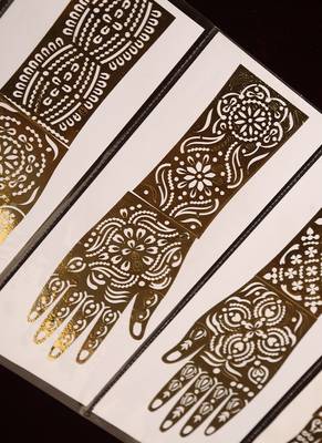 Reusable mehendi stencil sticker set for temporary henna tattoos 3