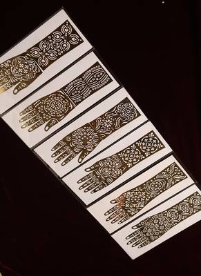 Reusable mehendi stencil sticker set for temporary henna tattoos 4