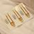 Sparkling rhinestone studded gold saree brooch pins-Set of 3