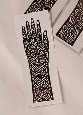 Reusable mehendi stencil sticker set for temporary henna tattoos 5