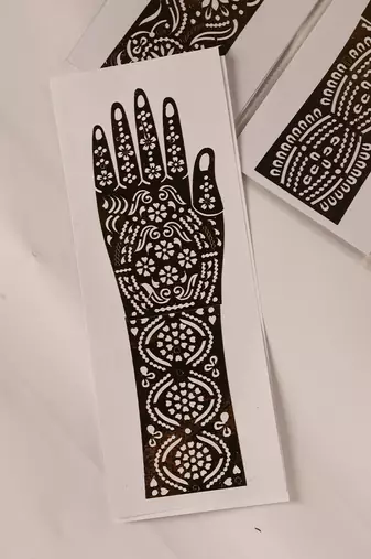 Reusable mehendi stencil sticker set for temporary henna tattoos