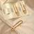 Sparkling rhinestone studded gold saree brooch pins-Set of 3