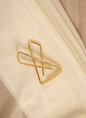 Large Modern Geometric Crystal Saree Brooch Pin Set of 3 – Gold, Silver & Rose Gold 3