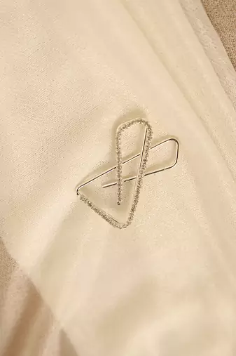 Modern geometric crystal saree clip brooch pin