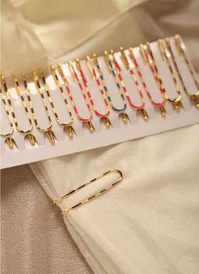 Enameled meenakari gold plated saree pin set-Set of 12 2